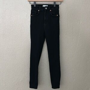 Women’s Zara Black Vintage Skinny High Rise Ankle Jeans, Size 0